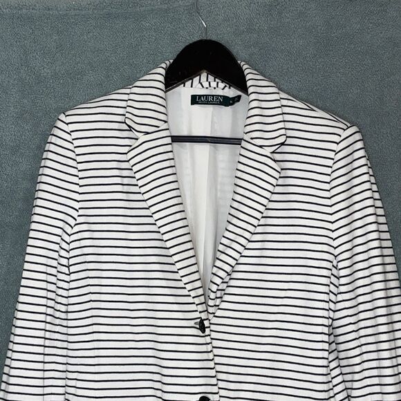 Ralph Lauren Blazer Jacket XL Stripes Minimalist Capsule Corpcore Work Nautical - Picture 2 of 13